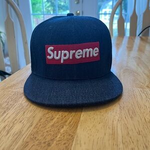 Supreme Dark Blue Hat with Red Logo NWOT